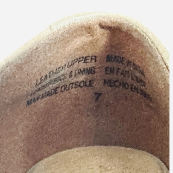 Anthropologie Souvenir D'Orsay Metallic Beige Leather Open Toe Flats Women’s 7 - Picture 6 of 7